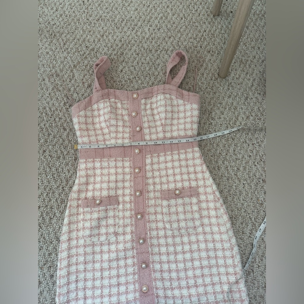 Storia Pink and White Buttoned Sheath Dress size M - Picture 7 of 8